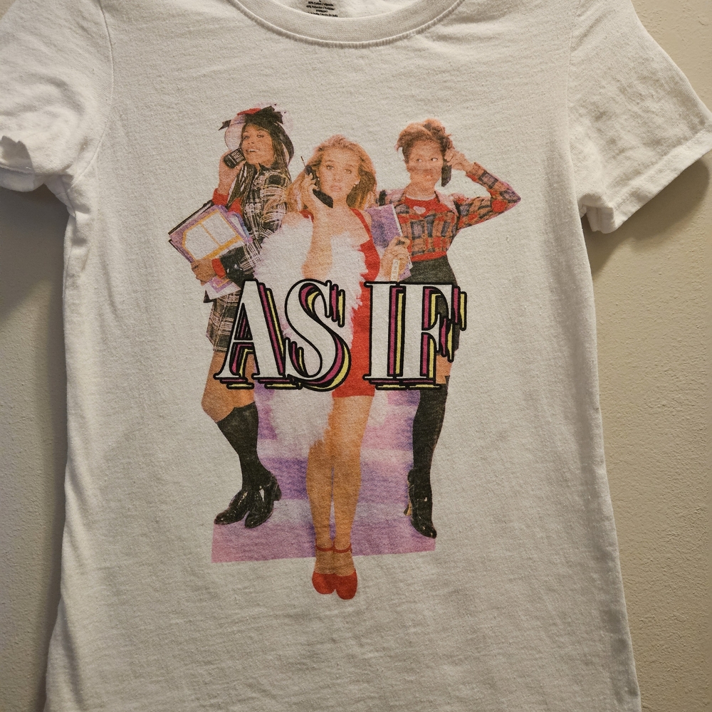 Clueless Movie As If Graphic T-Shirt Womens Large White‎ Short Sleeve 90s Film